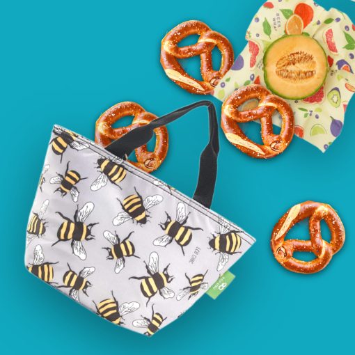 Uzsonnás táska hűvösen tartó funkcióval szorgos méhek